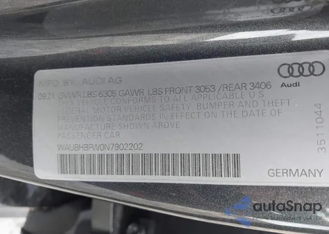 2022 Audi Rs E-Tron Gt Quattro из США, поврежденный, VIN WAUBHBFW0N7902202